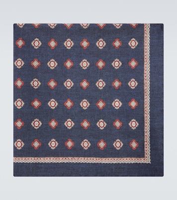 Silk jaquard pocket square | Brunello Cucinelli