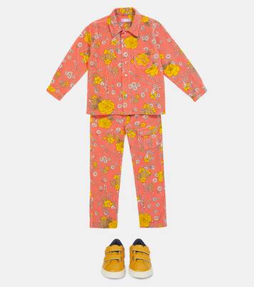 Floral stretch-cotton corduroy shirt | ERL Kids