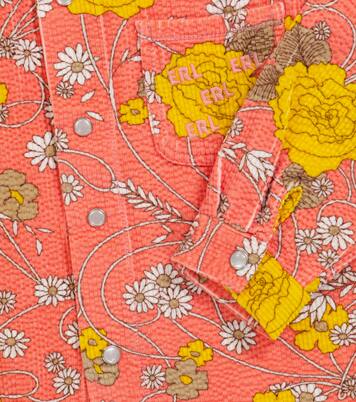 Floral stretch-cotton corduroy shirt | ERL Kids