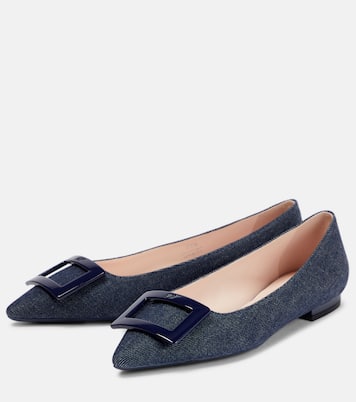 Gommettine Ball denim ballet flats | Roger Vivier