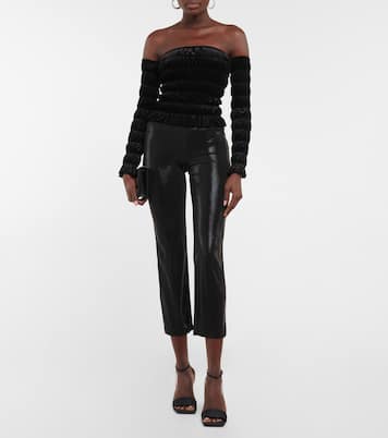 Velvet tube top with detached sleeves | Norma Kamali