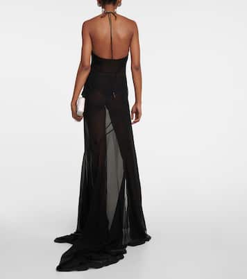 Robe aus Seiden-Georgette | Alessandra Rich