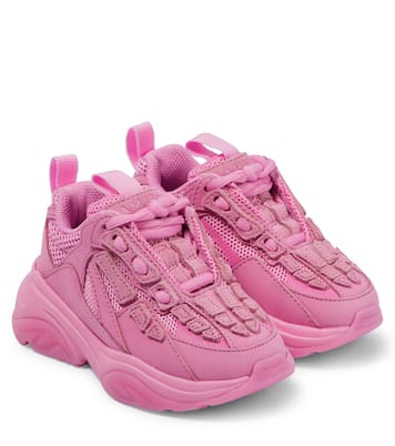 Bone suede-trimmed sneakers | Amiri Kids