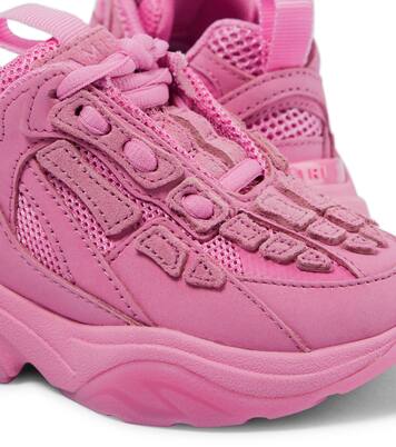 Bone suede-trimmed sneakers | Amiri Kids