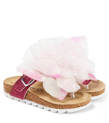 Sandalias con apliques florales | Monnalisa