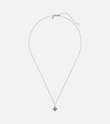 Mini Moroccan 14kt gold necklace with enamel and diamond | Sydney Evan