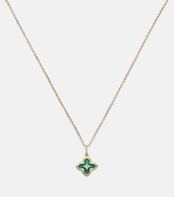 Mini Moroccan 14kt gold necklace with enamel and diamond | Sydney Evan