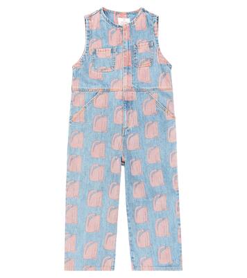 Cat print denim overalls | Jellymallow