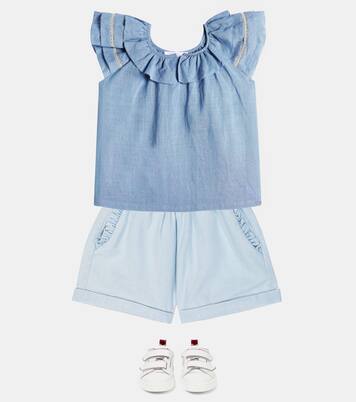 Carlotta ruffled ramie top | C'era Una Volta