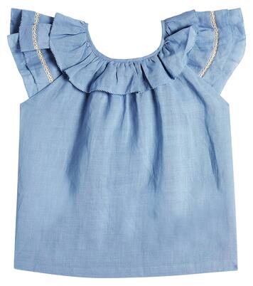 Carlotta ruffled ramie top | C'era Una Volta