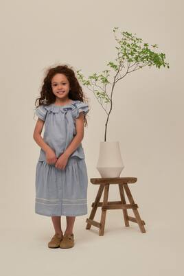 Carlotta ruffled ramie top | C'era Una Volta