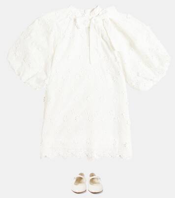 Tie-neck cotton dress | Petite Amalie  