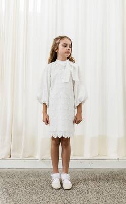 Tie-neck cotton dress | Petite Amalie  