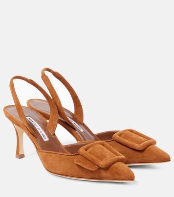 Maysli 70 suede slingback pumps | Manolo Blahnik