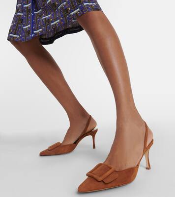 Maysli 70 suede slingback pumps | Manolo Blahnik