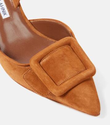 Maysli 70 suede slingback pumps | Manolo Blahnik