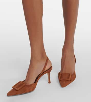 Maysli 70 suede slingback pumps | Manolo Blahnik