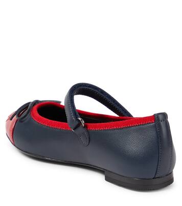 Bow-detail leather ballet flats | Dolce&Gabbana Kids