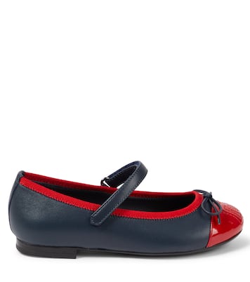 Bow-detail leather ballet flats | Dolce&Gabbana Kids