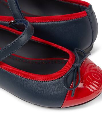 Bow-detail leather ballet flats | Dolce&Gabbana Kids