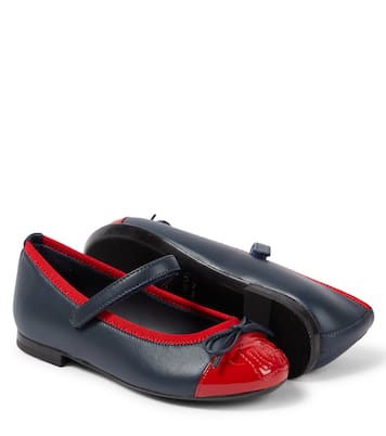 Bow-detail leather ballet flats | Dolce&Gabbana Kids
