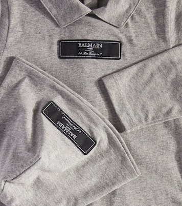 Baby cotton jersey onesie and beanie set | Balmain Kids