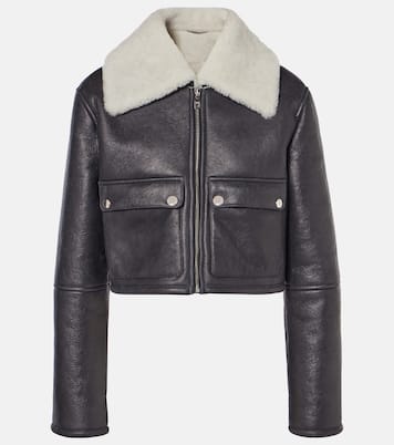 Cropped-Lederjacke mit Shearling | Dolce&Gabbana