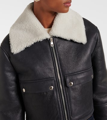 Cropped-Lederjacke mit Shearling | Dolce&Gabbana