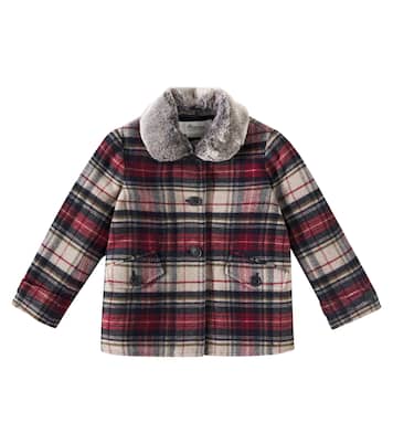 Gigliola checked wool-blend tweed coat | Bonpoint