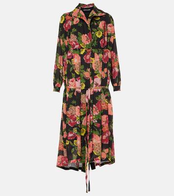 Robe midi en georgette et jersey | Junya Watanabe