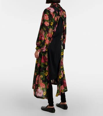 Robe midi en georgette et jersey | Junya Watanabe