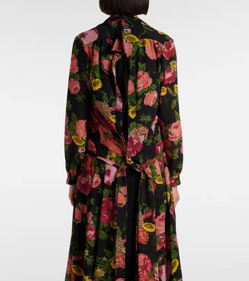 Robe midi en georgette et jersey | Junya Watanabe