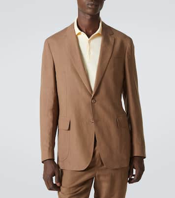 Single-breasted silk and linen blazer | Ralph Lauren Purple Label