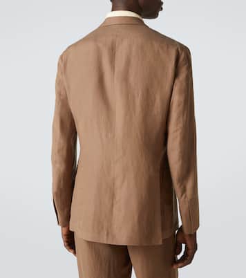 Single-breasted silk and linen blazer | Ralph Lauren Purple Label