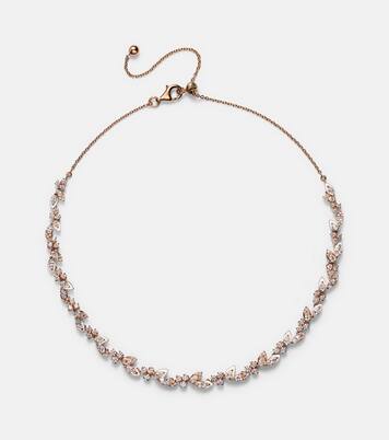 Leaf 18kt rose gold and enamel choker with diamonds | Kamyen
