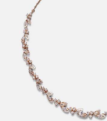 Leaf 18kt rose gold and enamel choker with diamonds | Kamyen
