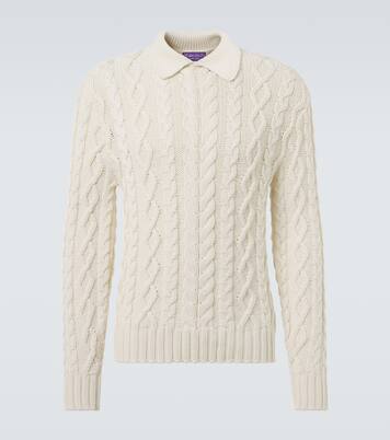 Cable-knit cotton-blend sweater | Ralph Lauren Purple Label