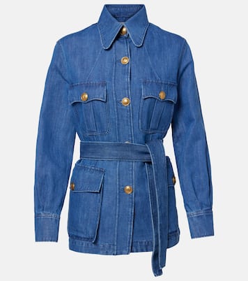 Belted denim jacket | Valentino