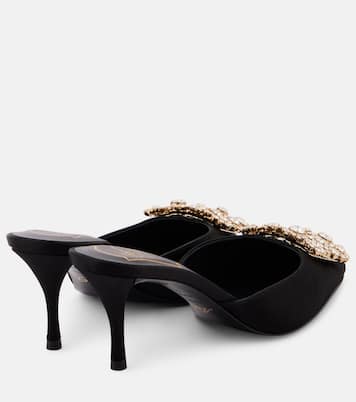 Efflorescence 65 embellished satin mules  | Roger Vivier