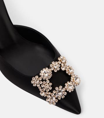 Efflorescence 65 embellished satin mules  | Roger Vivier