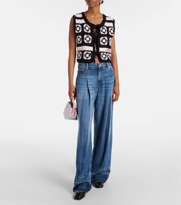 Jeans anchos plisados | Ganni