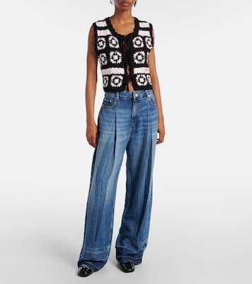 Jeans anchos plisados | Ganni