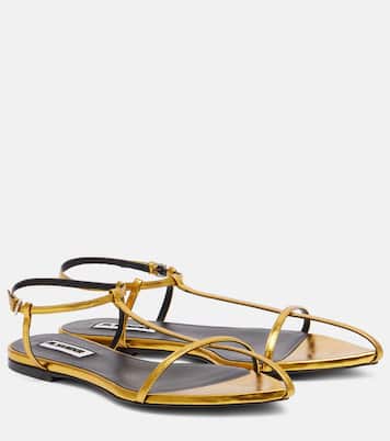 Sandalen aus Metallic-Leder | Jil Sander