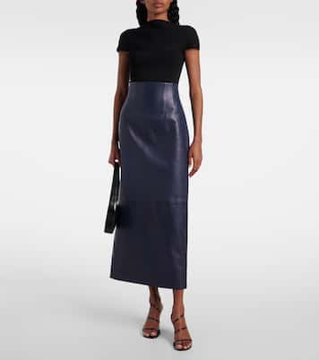 Loxley leather pencil skirt | Khaite