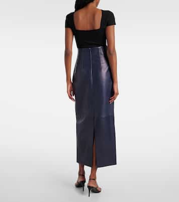 Loxley leather pencil skirt | Khaite