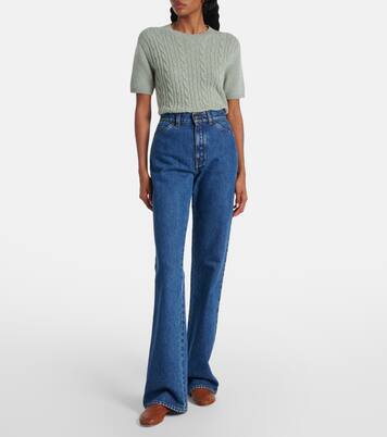 Jeans flared Merak de tiro alto | Loro Piana