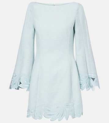 Vestido corto de tweed de algodón y lana | Oscar de la Renta