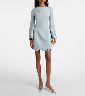 Vestido corto de tweed de algodón y lana | Oscar de la Renta