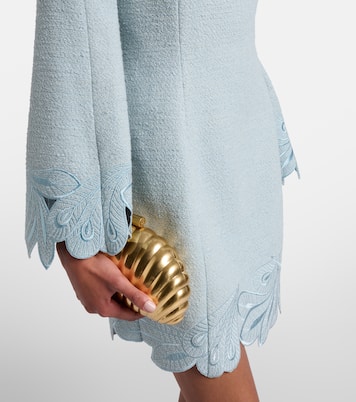 Vestido corto de tweed de algodón y lana | Oscar de la Renta