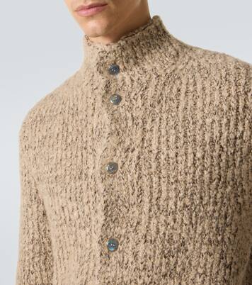 Cashmere bouclé cardigan with labradorite | God's True Cashmere